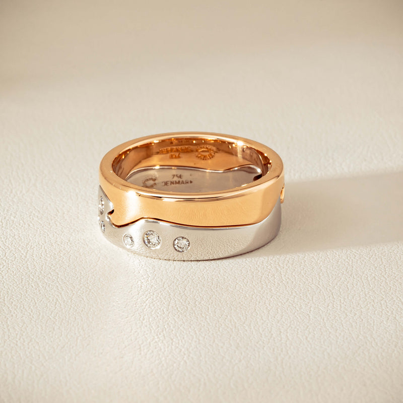Deja Vu 18ct Bi-Tone Gold Diamond Two-Piece Fusion Band