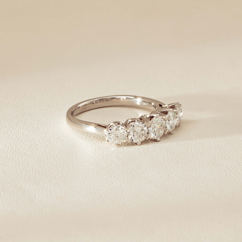 Deja Vu 18ct White Gold 1.90ct Five-Stone Diamond Ring - Ring - Walker & Hall