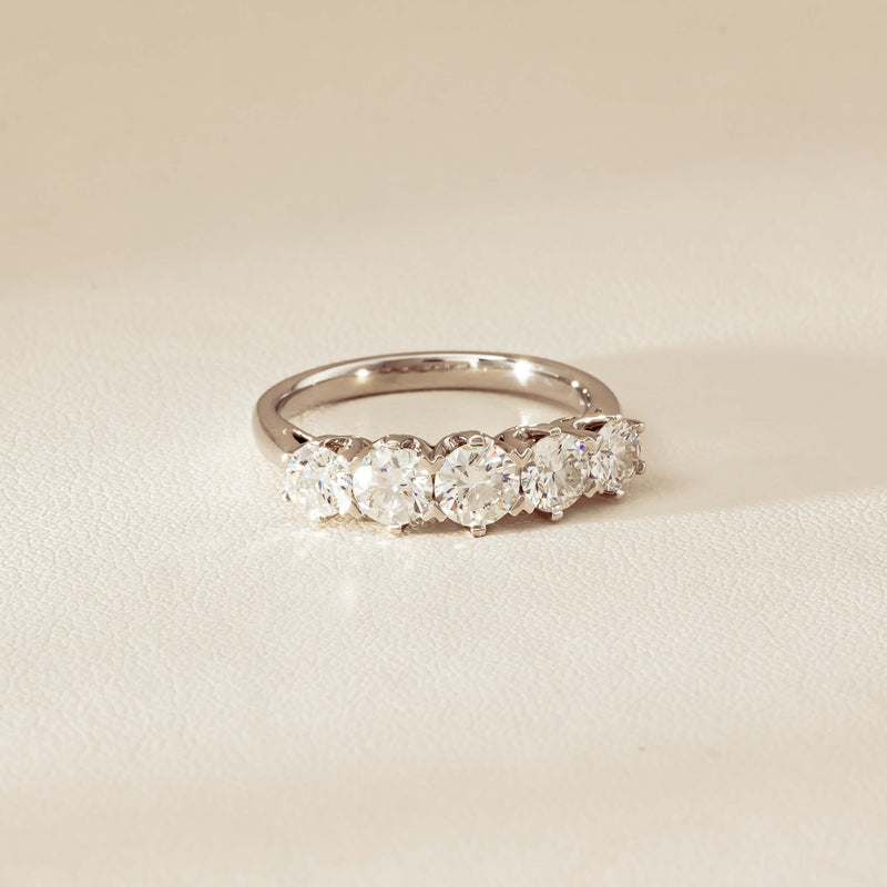 Deja Vu 18ct White Gold 1.90ct Five-Stone Diamond Ring - Ring - Walker & Hall