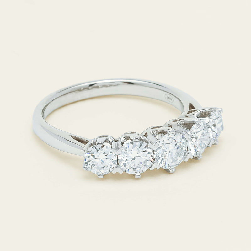 Deja Vu 18ct White Gold 1.90ct Five-Stone Diamond Ring - Ring - Walker & Hall