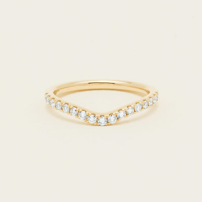 18ct Yellow Gold .30ct Diamond-Set Curved Band