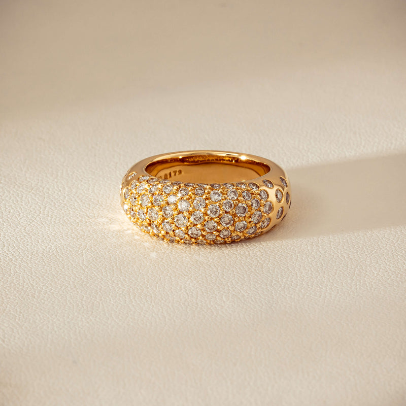 Deja Vu 18ct Yellow Gold 1.79ct Diamond Pave Dome Ring