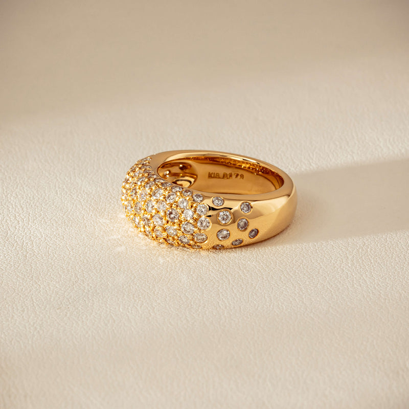 Deja Vu 18ct Yellow Gold 1.79ct Diamond Pave Dome Ring