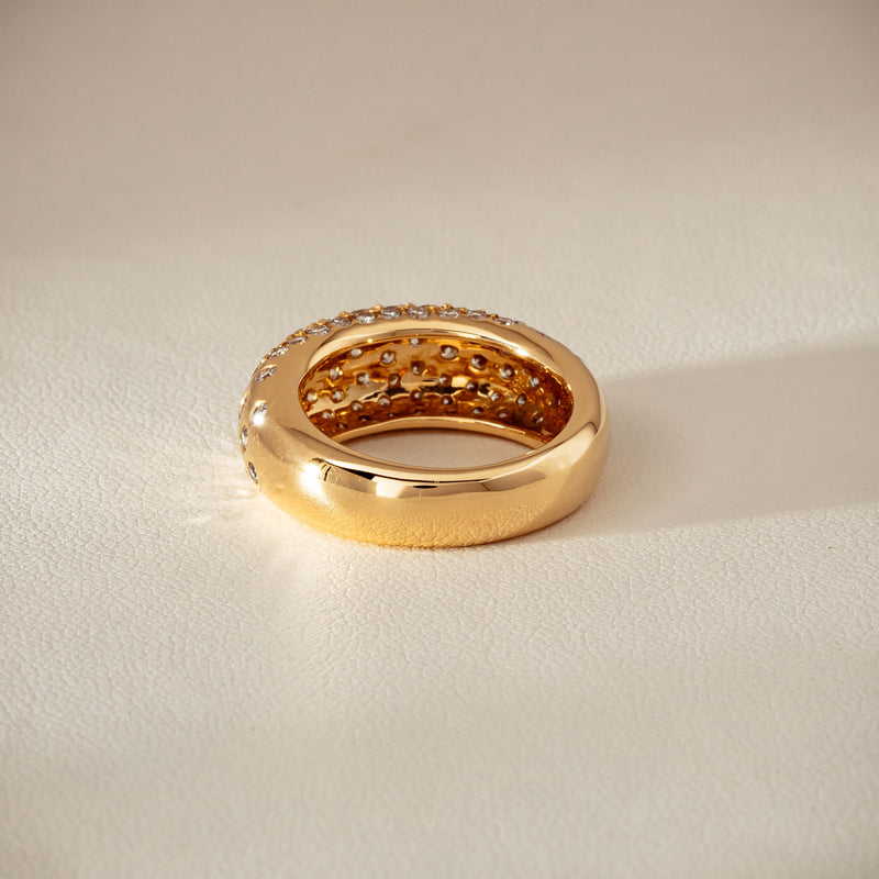 Deja Vu 18ct Yellow Gold 1.79ct Diamond Pave Dome Ring