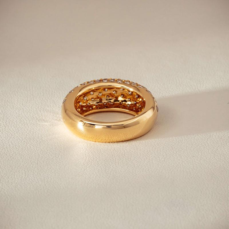 Deja Vu 18ct Yellow Gold 1.79ct Diamond Pave Dome Ring