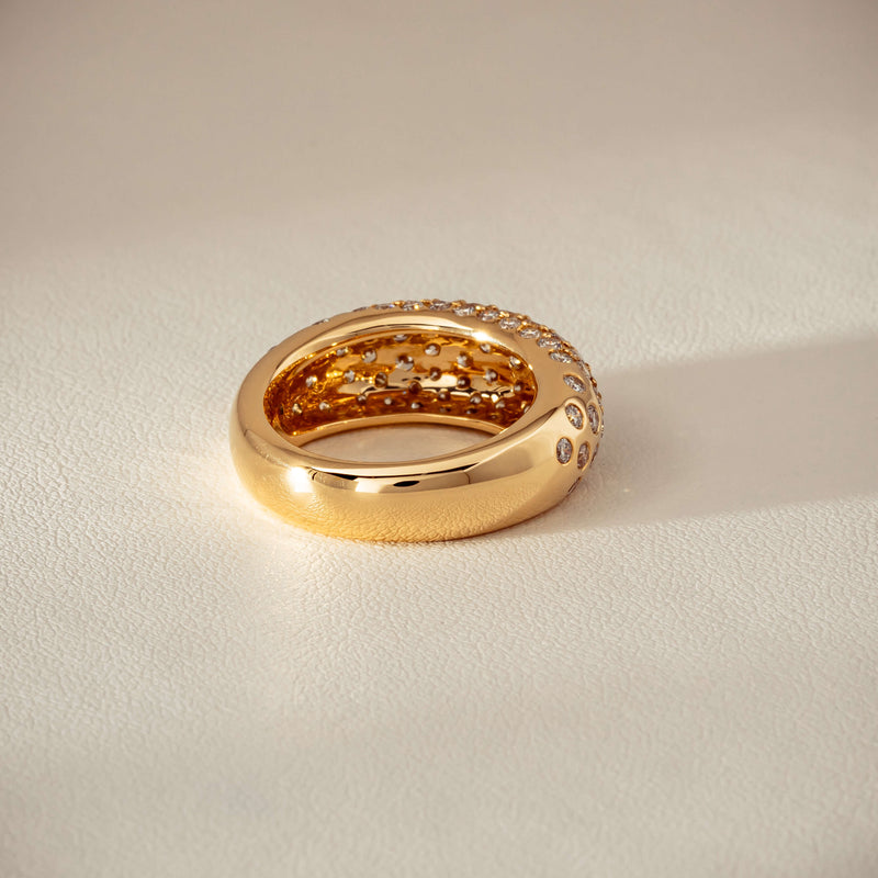 Deja Vu 18ct Yellow Gold 1.79ct Diamond Pave Dome Ring