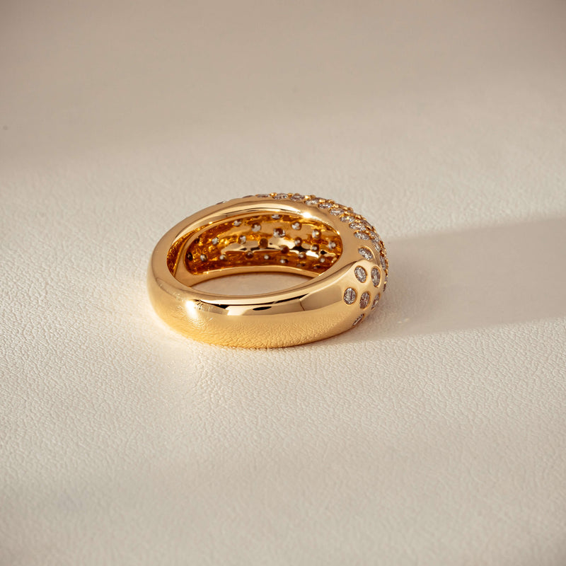 Deja Vu 18ct Yellow Gold 1.79ct Diamond Pave Dome Ring