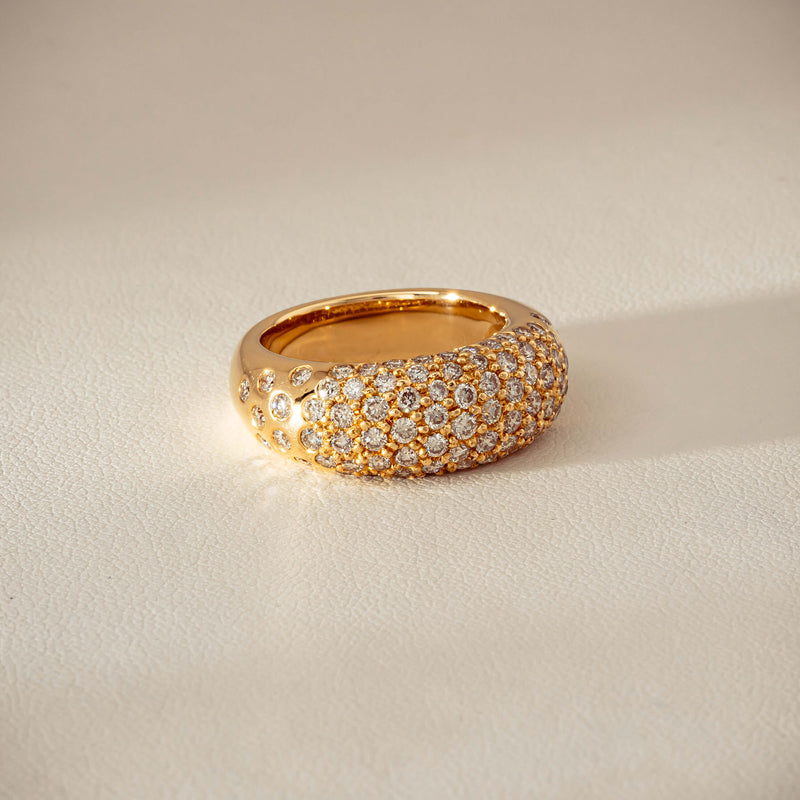 Deja Vu 18ct Yellow Gold 1.79ct Diamond Pave Dome Ring