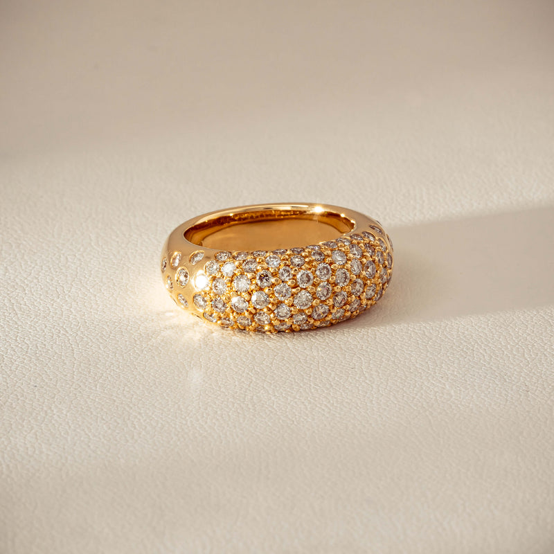 Deja Vu 18ct Yellow Gold 1.79ct Diamond Pave Dome Ring