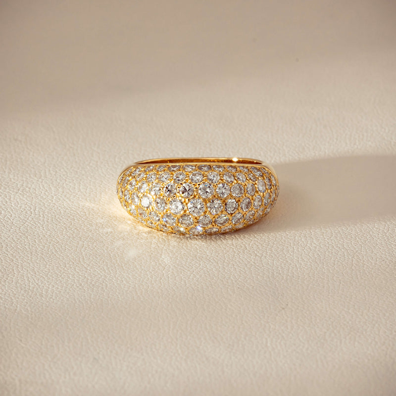 Deja Vu 18ct Yellow Gold 2.53ct Diamond Pave Dome Ring