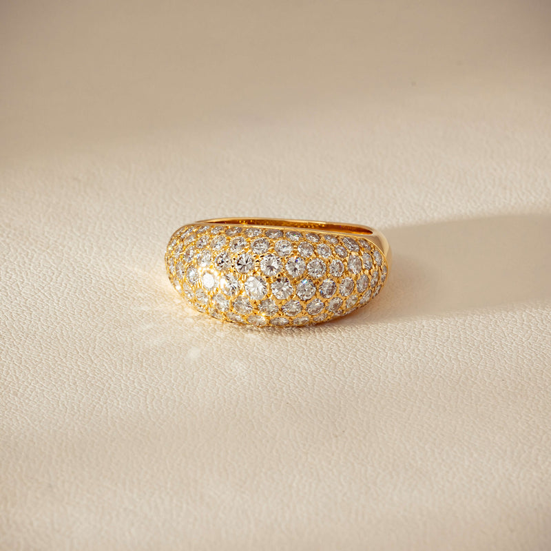 Deja Vu 18ct Yellow Gold 2.53ct Diamond Pave Dome Ring