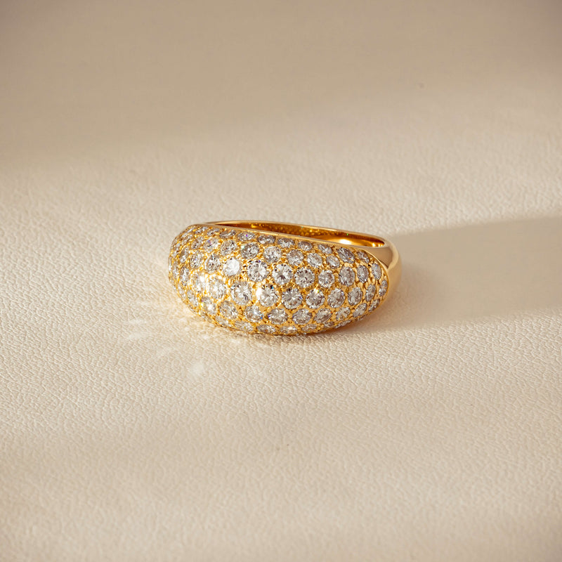 Deja Vu 18ct Yellow Gold 2.53ct Diamond Pave Dome Ring