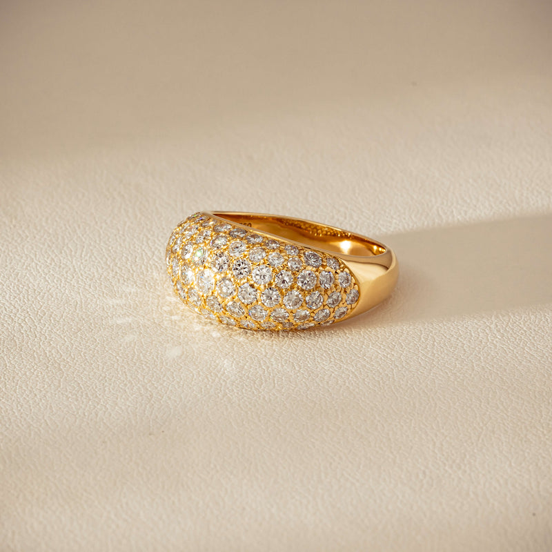 Deja Vu 18ct Yellow Gold 2.53ct Diamond Pave Dome Ring