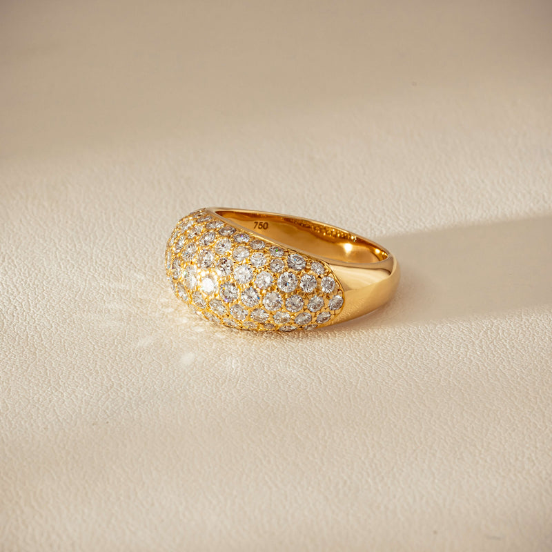 Deja Vu 18ct Yellow Gold 2.53ct Diamond Pave Dome Ring