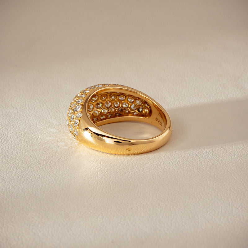 Deja Vu 18ct Yellow Gold 2.53ct Diamond Pave Dome Ring