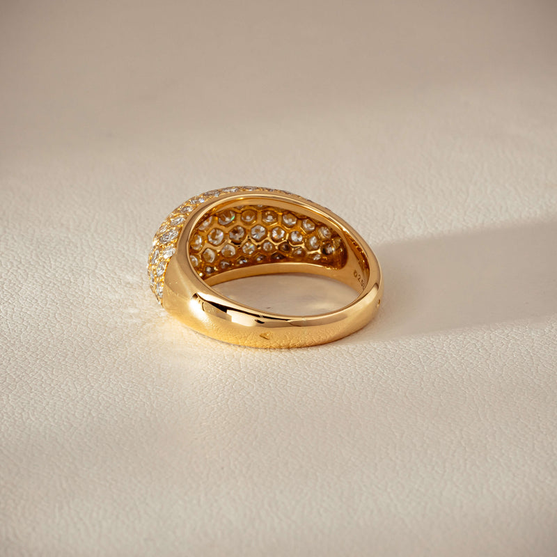 Deja Vu 18ct Yellow Gold 2.53ct Diamond Pave Dome Ring