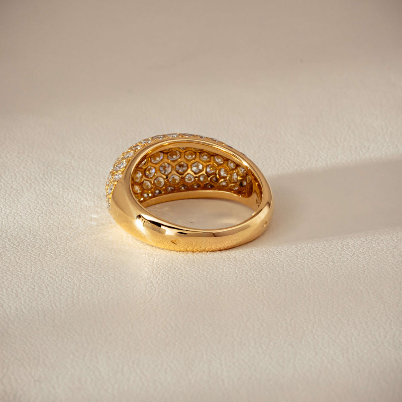 Deja Vu 18ct Yellow Gold 2.53ct Diamond Pave Dome Ring