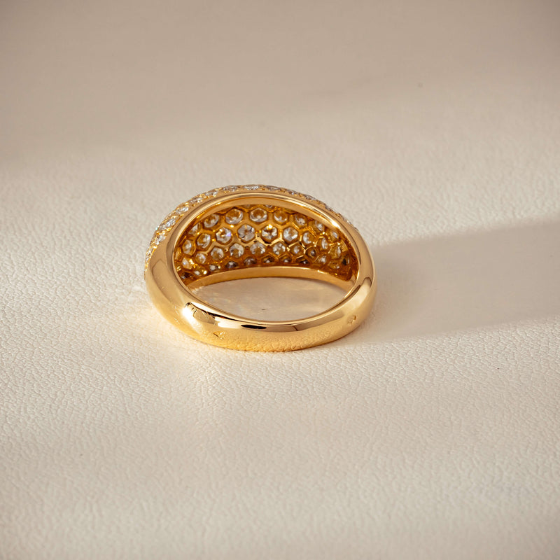 Deja Vu 18ct Yellow Gold 2.53ct Diamond Pave Dome Ring