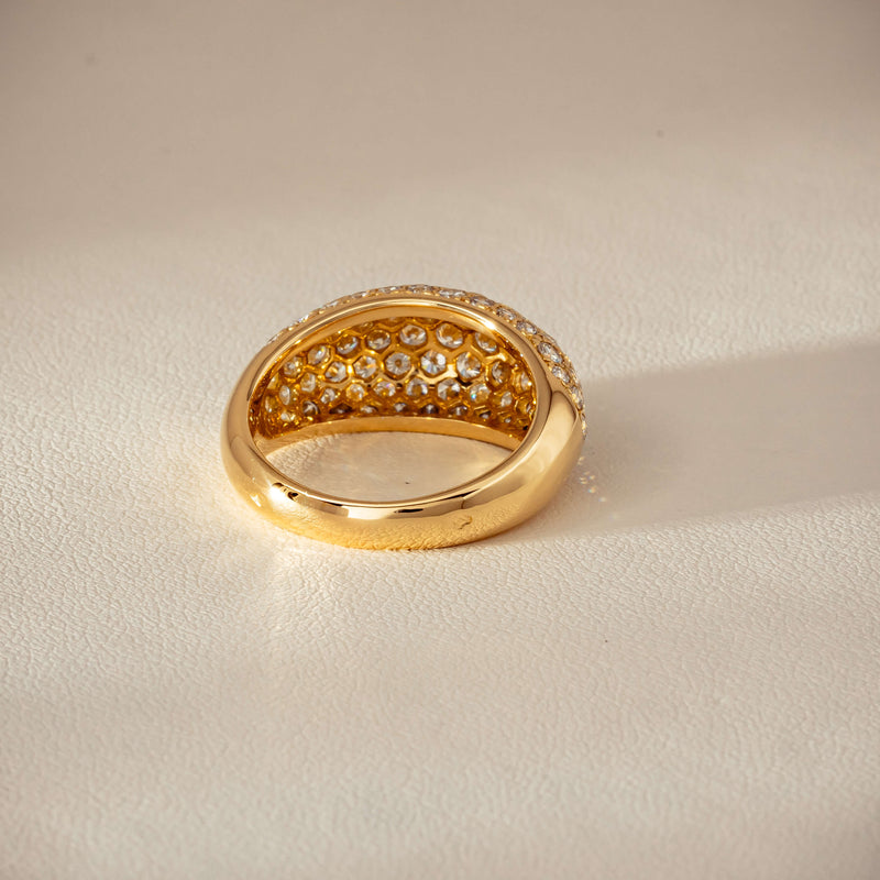 Deja Vu 18ct Yellow Gold 2.53ct Diamond Pave Dome Ring