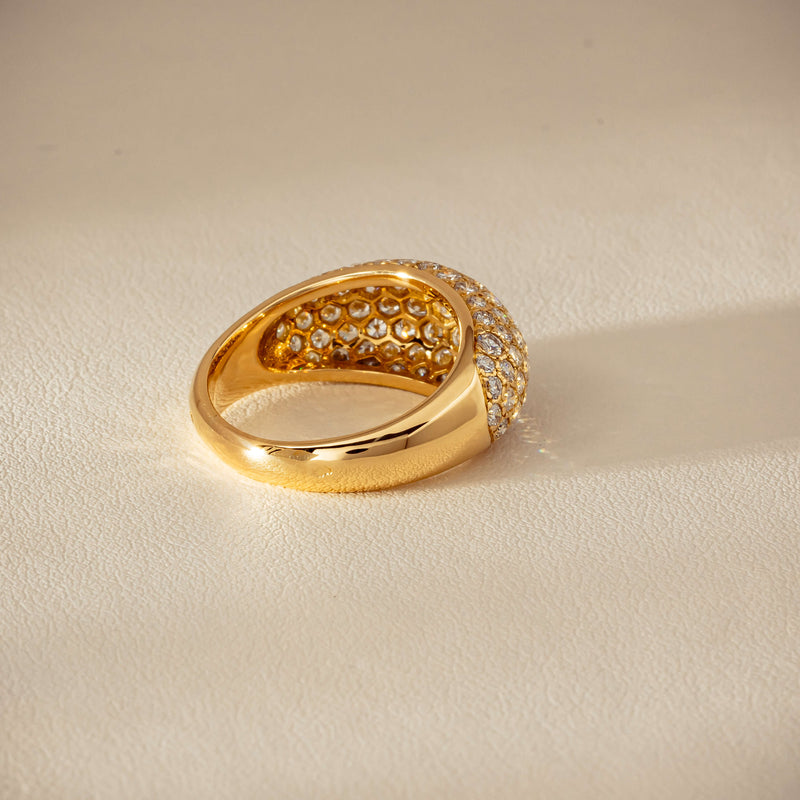 Deja Vu 18ct Yellow Gold 2.53ct Diamond Pave Dome Ring