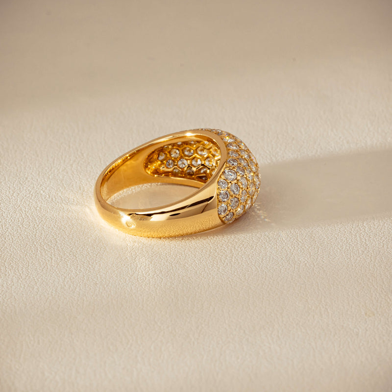 Deja Vu 18ct Yellow Gold 2.53ct Diamond Pave Dome Ring