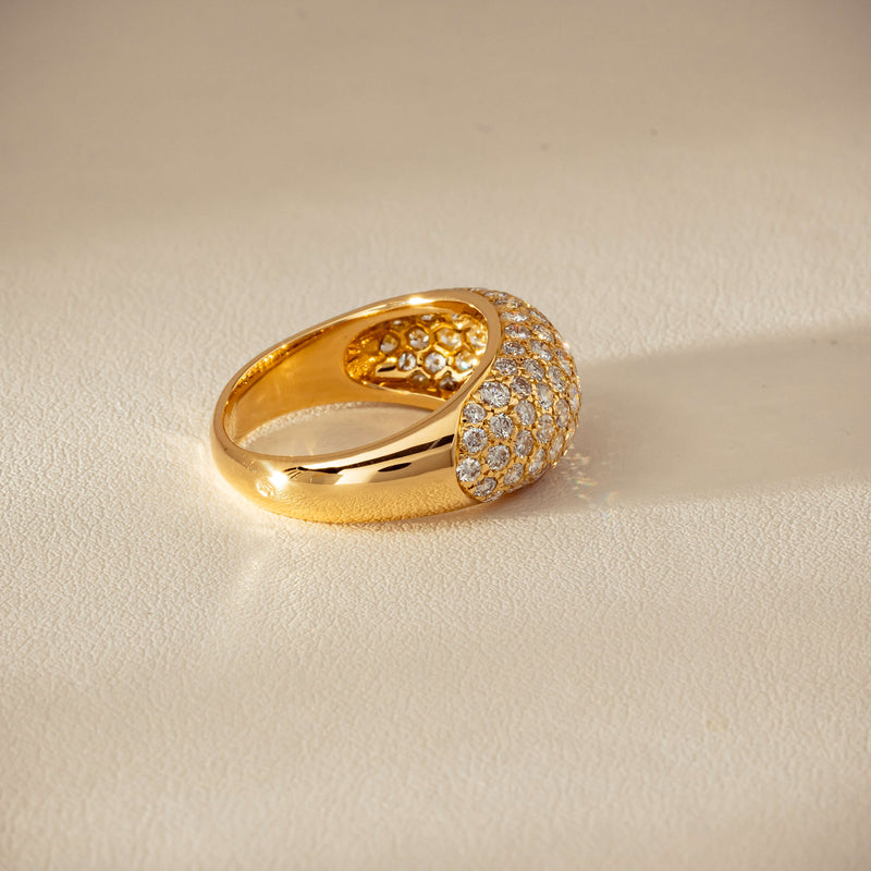 Deja Vu 18ct Yellow Gold 2.53ct Diamond Pave Dome Ring