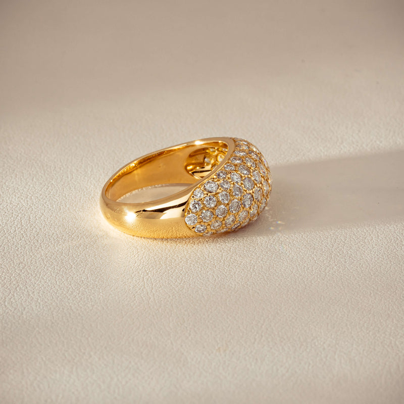 Deja Vu 18ct Yellow Gold 2.53ct Diamond Pave Dome Ring