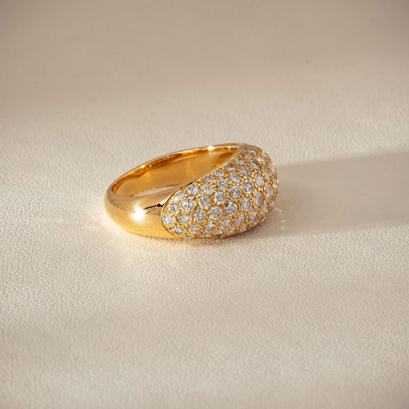 Deja Vu 18ct Yellow Gold 2.53ct Diamond Pave Dome Ring