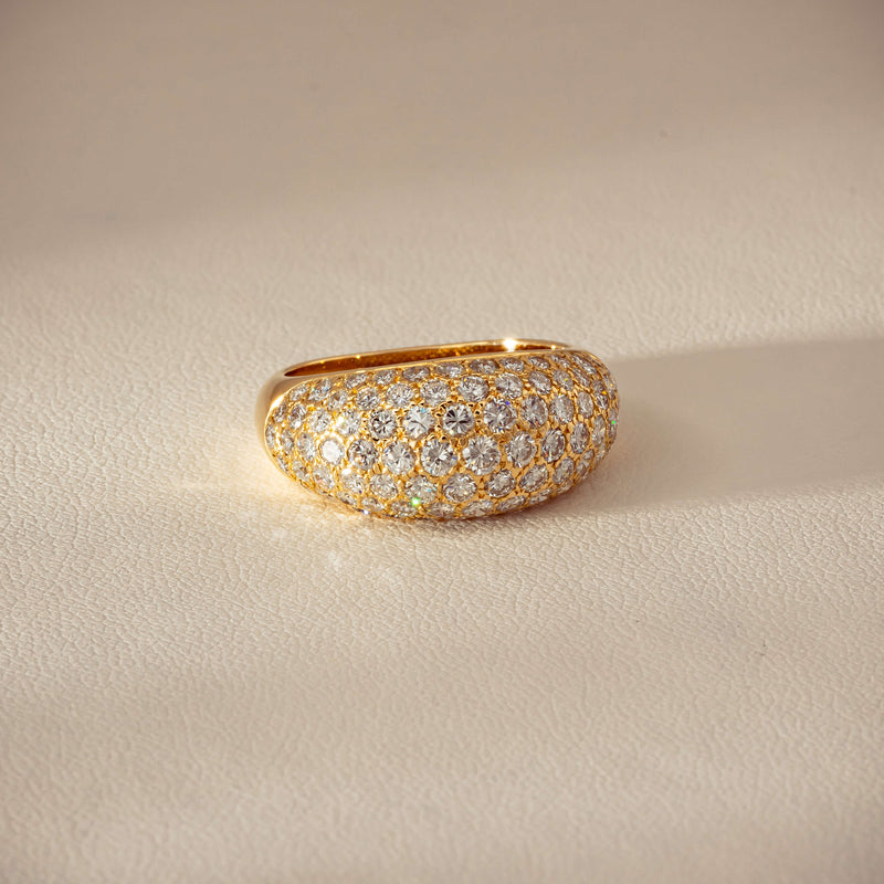 Deja Vu 18ct Yellow Gold 2.53ct Diamond Pave Dome Ring
