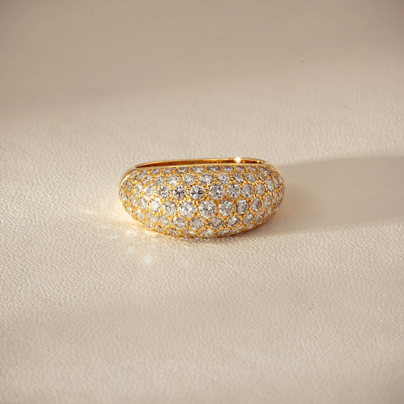 Deja Vu 18ct Yellow Gold 2.53ct Diamond Pave Dome Ring