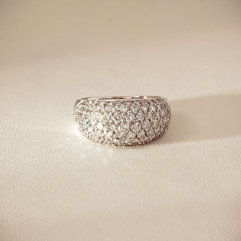 Deja Vu 18ct White Gold 2.00ct Diamond Pave Dome Ring