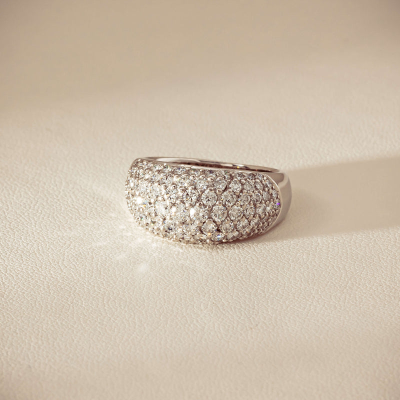 Deja Vu 18ct White Gold 2.00ct Diamond Pave Dome Ring