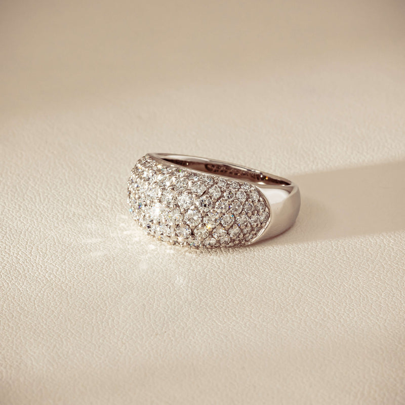 Deja Vu 18ct White Gold 2.00ct Diamond Pave Dome Ring