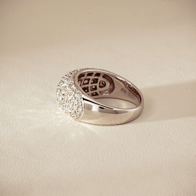 Deja Vu 18ct White Gold 2.00ct Diamond Pave Dome Ring