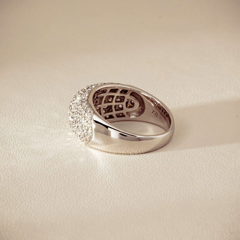 Deja Vu 18ct White Gold 2.00ct Diamond Pave Dome Ring