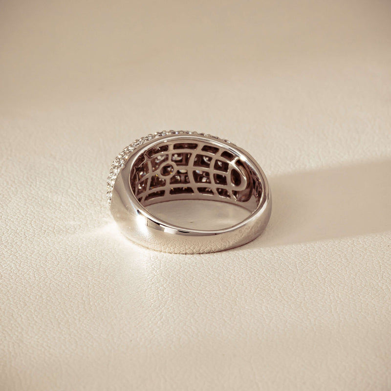 Deja Vu 18ct White Gold 2.00ct Diamond Pave Dome Ring