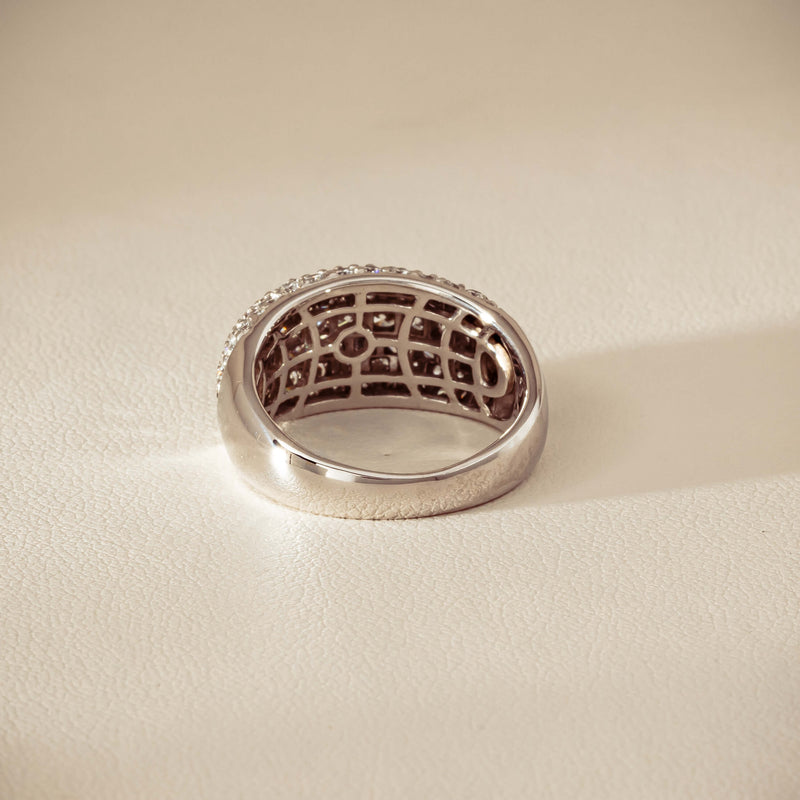 Deja Vu 18ct White Gold 2.00ct Diamond Pave Dome Ring