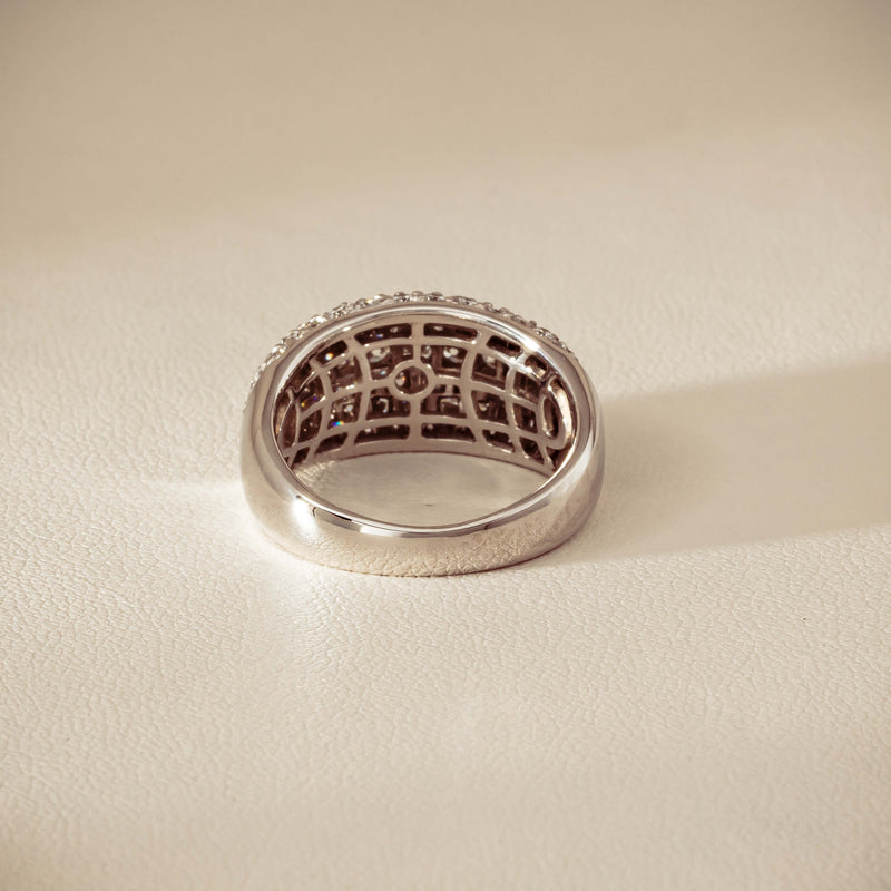 Deja Vu 18ct White Gold 2.00ct Diamond Pave Dome Ring