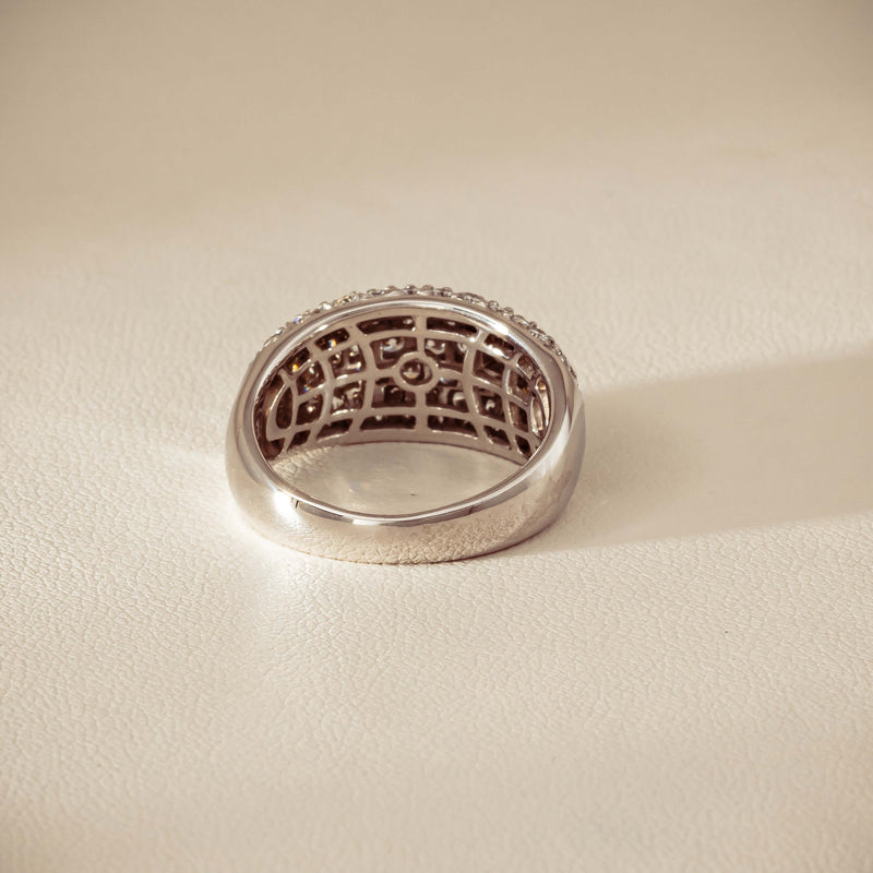 Deja Vu 18ct White Gold 2.00ct Diamond Pave Dome Ring