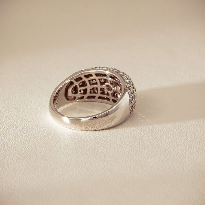 Deja Vu 18ct White Gold 2.00ct Diamond Pave Dome Ring
