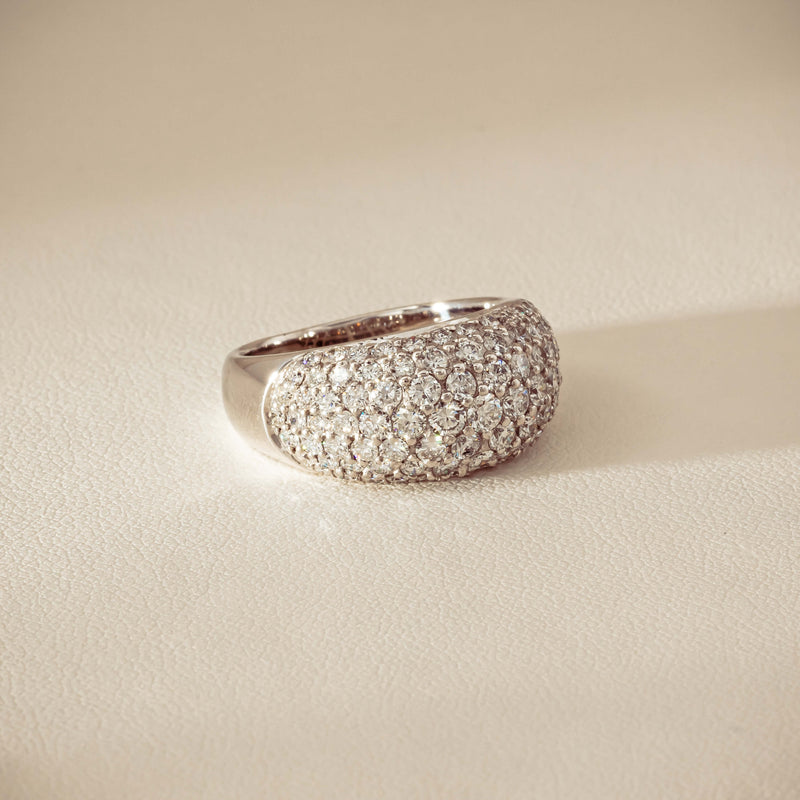 Deja Vu 18ct White Gold 2.00ct Diamond Pave Dome Ring