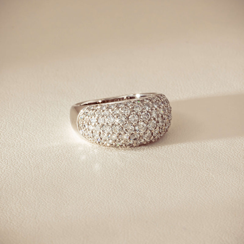 Deja Vu 18ct White Gold 2.00ct Diamond Pave Dome Ring