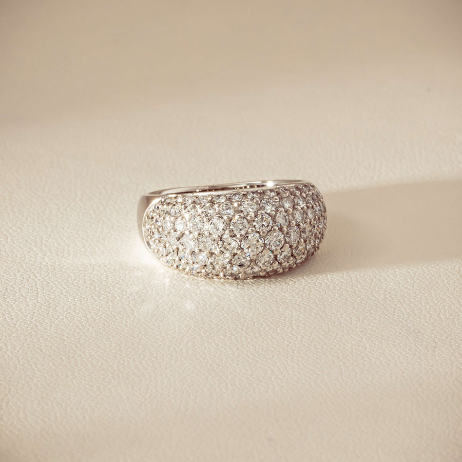 Deja Vu 18ct White Gold 2.00ct Diamond Pave Dome Ring