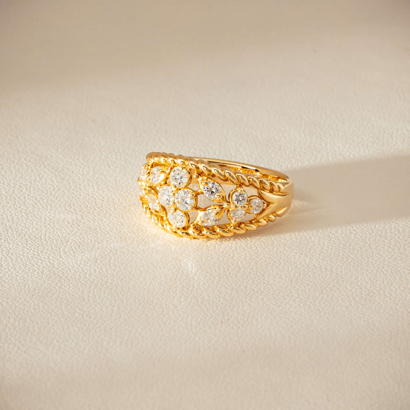 Deja Vu 18ct Yellow Gold .70ct Diamond Openwork Ring