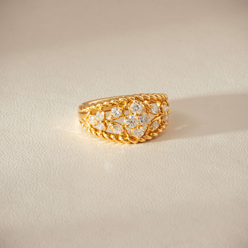 Deja Vu 18ct Yellow Gold .70ct Diamond Openwork Ring