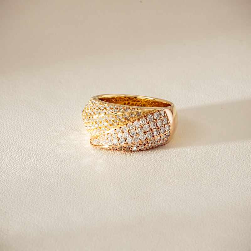 Deja Vu 18ct Bi-Tone Gold 1.70ct Diamond Crossover Ring