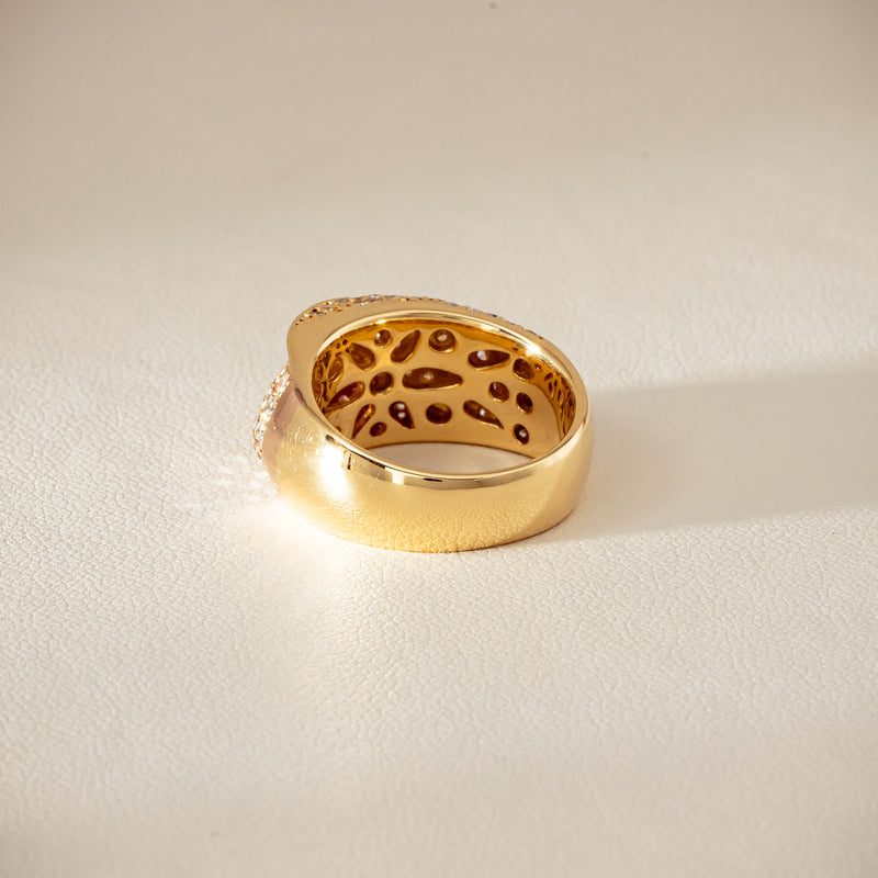 Deja Vu 18ct Bi-Tone Gold 1.70ct Diamond Crossover Ring