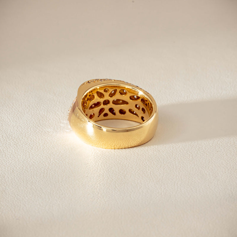 Deja Vu 18ct Bi-Tone Gold 1.70ct Diamond Crossover Ring