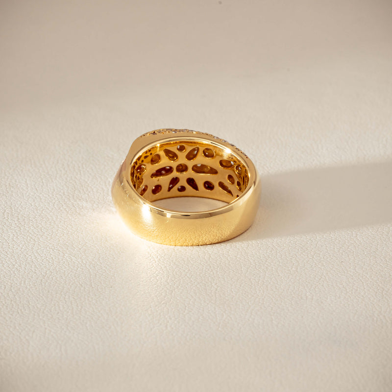 Deja Vu 18ct Bi-Tone Gold 1.70ct Diamond Crossover Ring