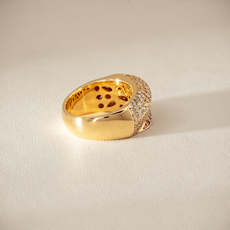 Deja Vu 18ct Bi-Tone Gold 1.70ct Diamond Crossover Ring
